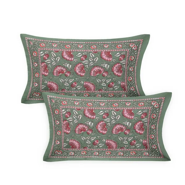 Green_Cotton_Royal_Blossom_Empire_Double_Bedsheet_With_Pillow_Cover_108_X_108_Cm